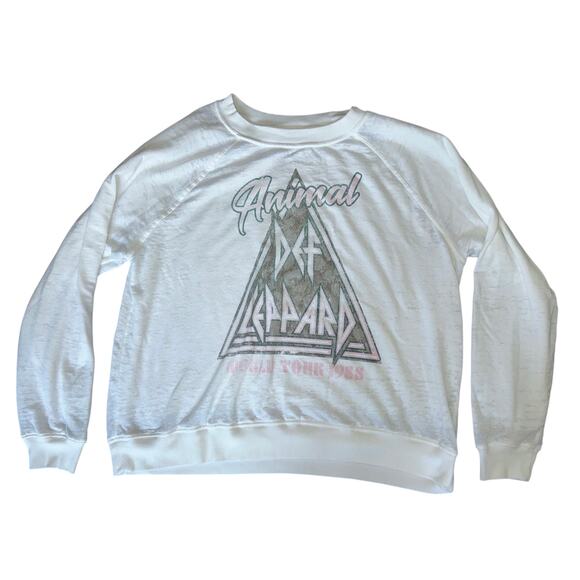 Womens M Recycled Karma Def Leppard Animal 1988 Sweatshirt Fast, Free Shipping - Picture 2 of 5